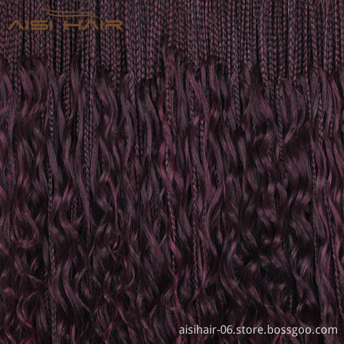 Aisi Hair Goddess Faux Locs Crochet Braids Hair Extensions Synthetic Ombre Purple Faux Locks Braids Hairpieces For Black Women